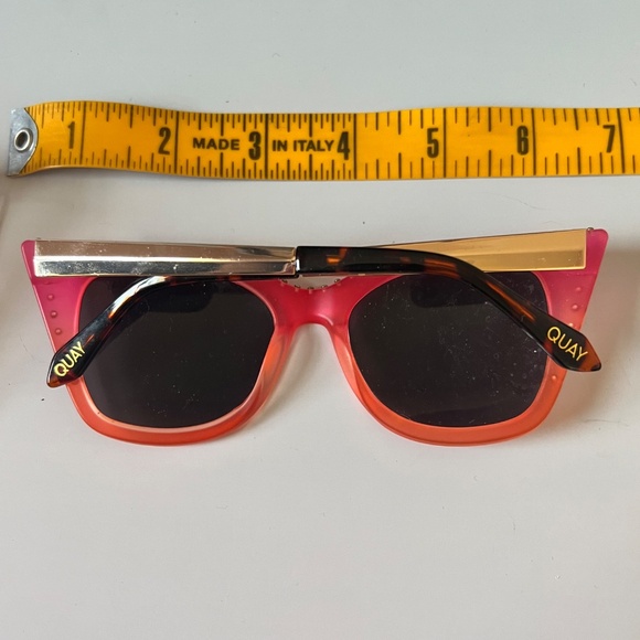 Quay x Saweetie Harper Cat Eye Studded Pink and Orange Sunglasses with Case main image 7